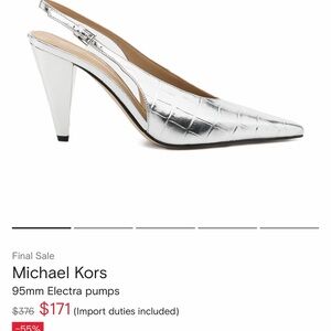 Michael Kors Silver Slingback Heels